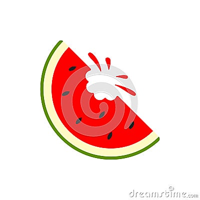 Watermelon icon. Vector water melon. Slice fruit isolated Vector Illustration