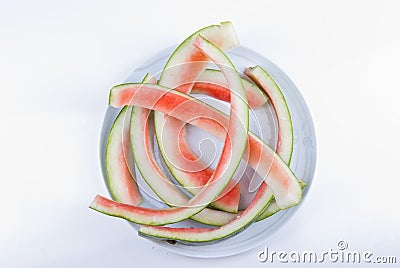 Watermelon leftovers Stock Photo