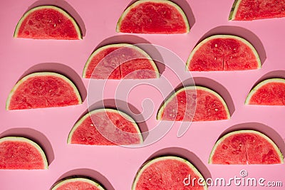 Watermelon pattern. Sliced watermelon on white background Stock Photo