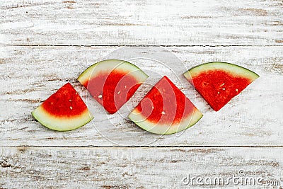 Watermelon pattern. Sliced watermelon on white background. Stock Photo