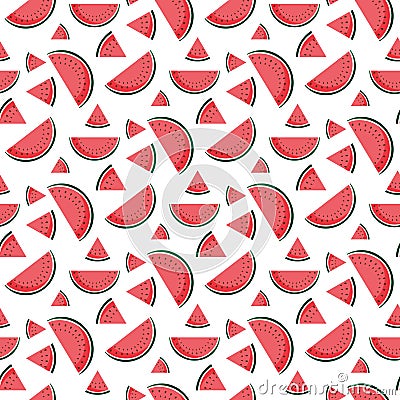 Watermelon. Pattern. Vector. Cartoon Illustration