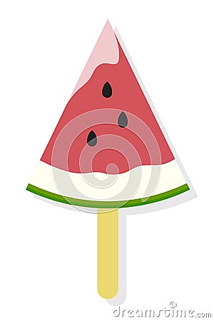 Watermelon Popsicle Flat Icon Stock Photo