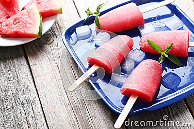 Watermelon popsicle Stock Photo