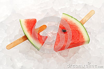 Watermelon popsicle yummy fresh summer fruit sweet dessert Stock Photo