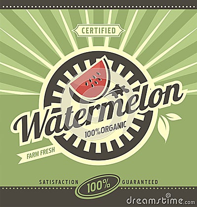 Watermelon retro ad concept Vector Illustration