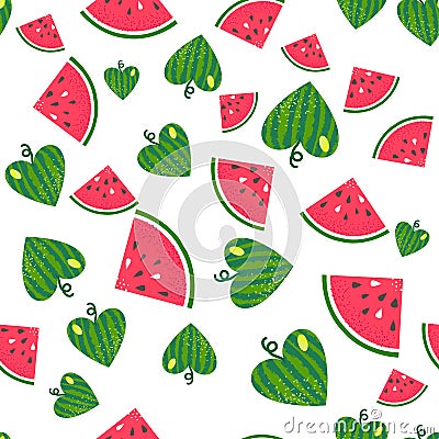 watermelon seamless background Vector Illustration