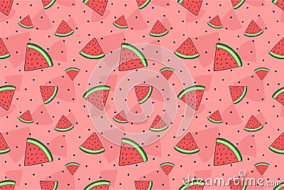 Watermelon seamless pattern background by Pitripiter Vector Illustration