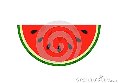 Watermelon slice fruit icon Vector Illustration