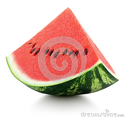 Watermelon slice isolated on white Stock Photo