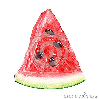 Watermelon slice isolated on white Stock Photo