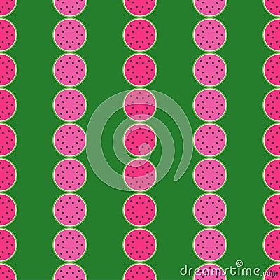 Watermelon slice pattern seamless background. Tropical fruits. Stock Photo