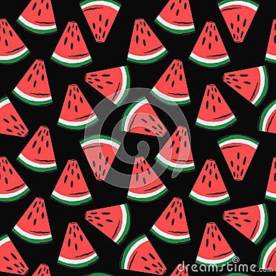 Watermelon slices pattern. fruit background. Summer textile print Stock Photo