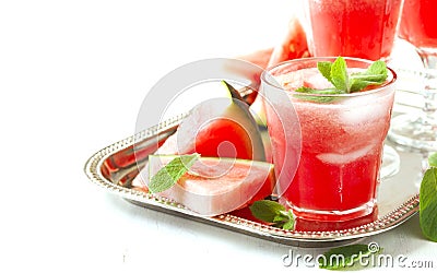 Watermelon smoothies Stock Photo