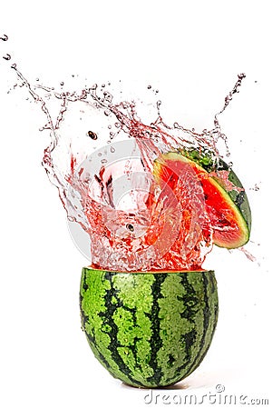 Watermelon with splash Stock Photo