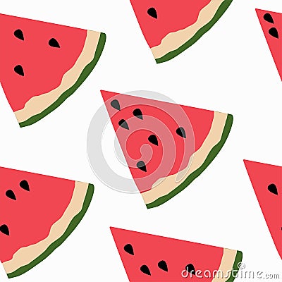 Watermelon Surface Pattern Background Watermelon Fruit Repeat Pattern for textile design, fabric printing, fashion, stationary or Vector Illustration