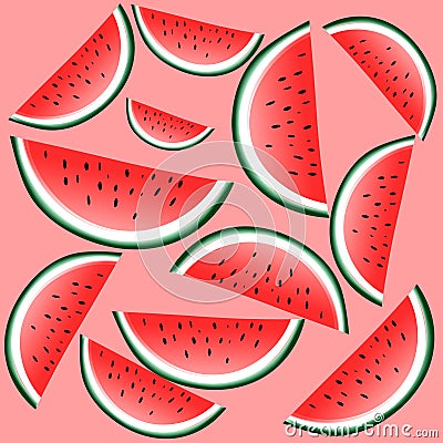 Watermelon time, background Vector Illustration