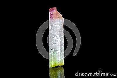 Watermelon Tourmaline, mineral stone, black background, healing Stock Photo