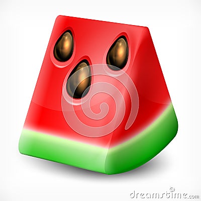 Watermelon on white Vector Illustration