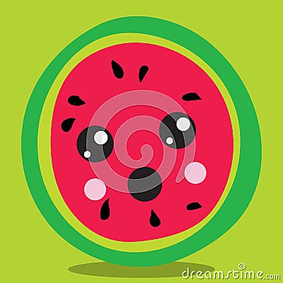 WATERMELON YELLOWGREEN 06 Vector Illustration