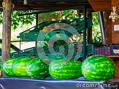 Watermelons For Sale Stock Photo