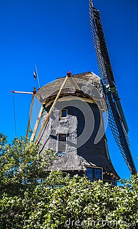 Watermill in the dutch landscape Editorial Stock Photo