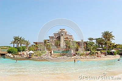 Waterpark of Atlantis the Palm hotel Stock Photo