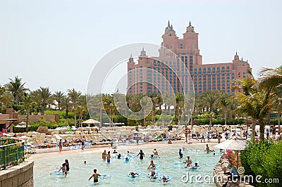 Waterpark of Atlantis the Palm hotel Editorial Stock Photo