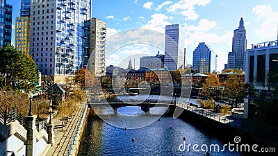 Waterplace Park heart of downtown Providence, RI, from MLK JR. MEM BLVD Stock Photo