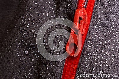 Waterproof fabric and zipper for outdoors Stock Photo