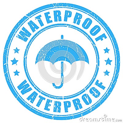 Waterproof ink rubber stamp Vector Illustration