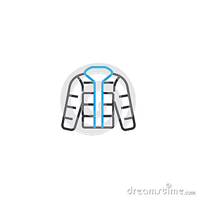 Waterproof jacket vector thin line stroke icon. Waterproof jacket outline illustration, linear sign, symbol concept. Vector Illustration