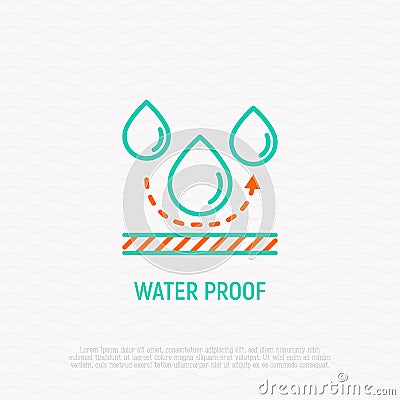 Waterproof material thin line icon Vector Illustration