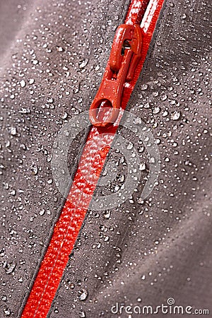 Waterproof material and zipper Stock Photo