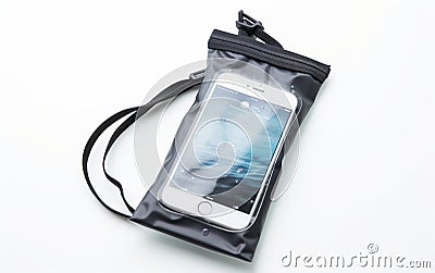 Waterproof Phone Cover on White Background Stock Photo