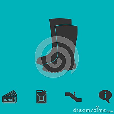 Waterproof shoes icon flat Vector Illustration