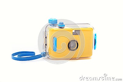 Waterproof underwater camera isolated on white Stock Photo