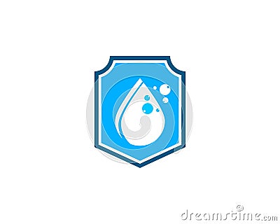 Waterproof Water Shield Logo Template Vector Illustration