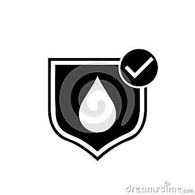 Waterproofing glyph icon. Water resistance icon isolated on white background Vector Illustration