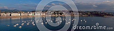 Waters of the Cantabrian Sea in the city of Donostia Stock Photo