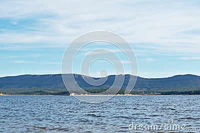 Waters of the Cuerda del Pozo reservoir. Stock Photo