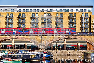 Waterside apartments at Limehosue Basin Stock Photo