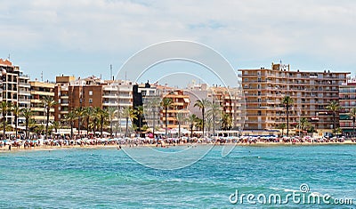 Playa del Cura in Torrevieja, Spain Stock Photo