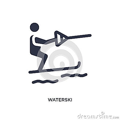 waterski icon on white background. Simple element illustration from summer concept Vector Illustration