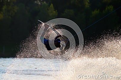 Waterskier on lake ausee Editorial Stock Photo
