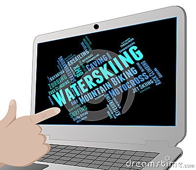 Waterskiing Word Represents Watersport Waterskier And Wordcloud Stock Photo