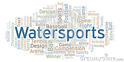 Watersports word cloud. Stock Photo