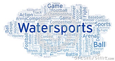 Watersports word cloud. Stock Photo