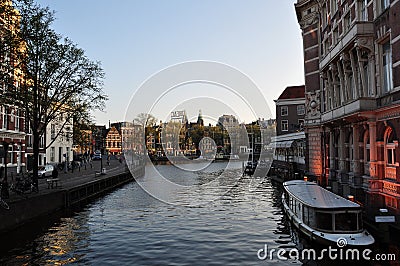 Waterway in Amsterdam Editorial Stock Photo