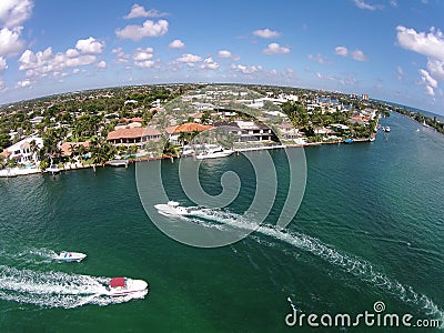 Waterways in Boca Raton, Florida aerial view Stock Photo