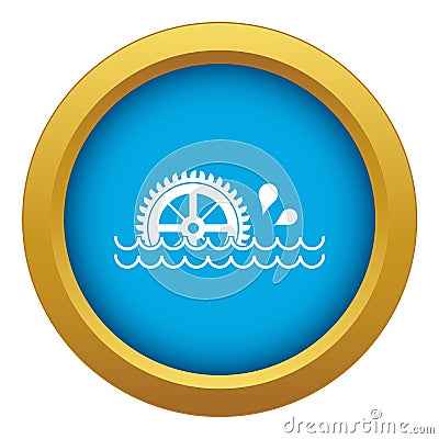 Waterwheel icon blue vector isolated Vector Illustration